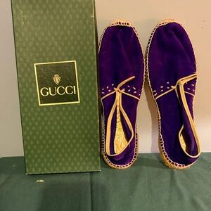 Gucci Purple Espadrilles with Gold Trim